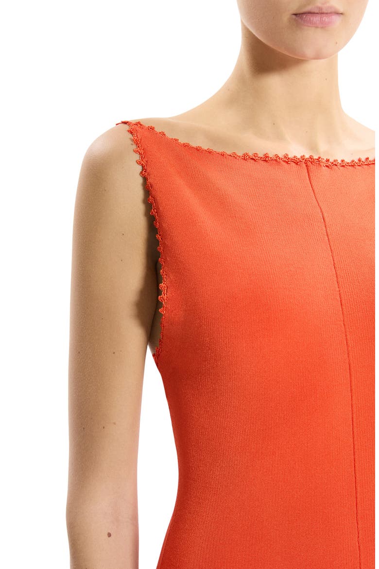 Embroidered Detail Midi Dress, Alternate, color, POPPY