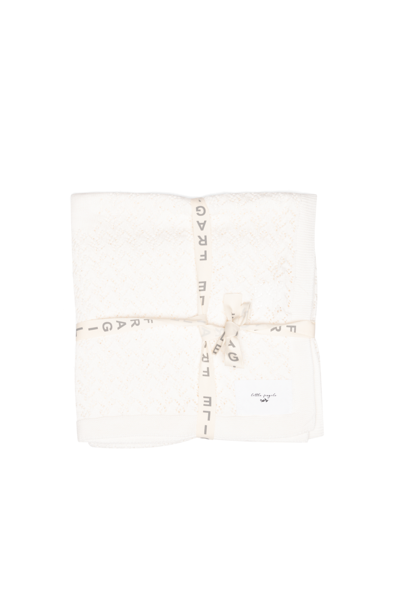 Fragile Lace Knit Blanket, Main, color, White