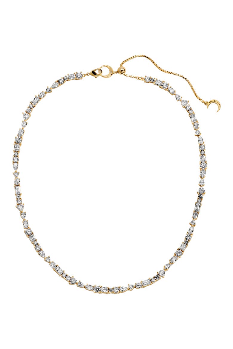 Mavis Tennis Necklace, Main, color, GOLD