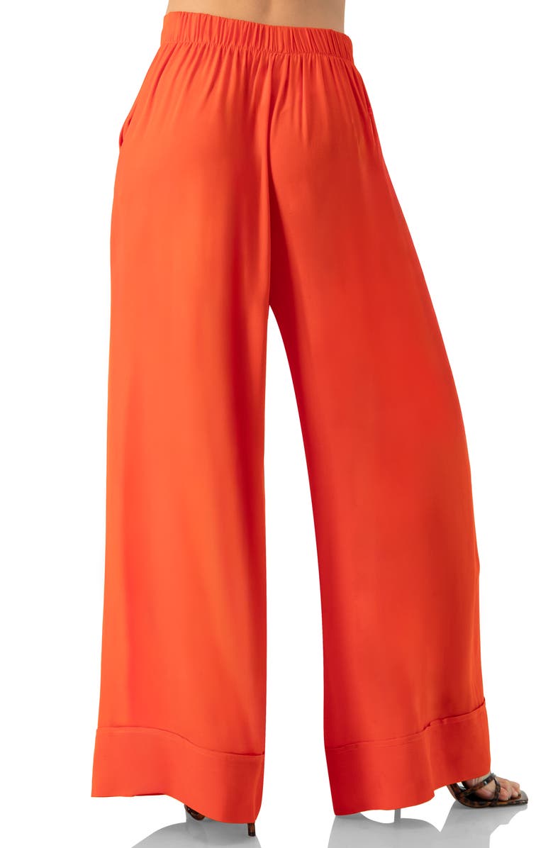 IVONNE Light Weight Wide-Leg Straight Pants, Alternate, color, Orange