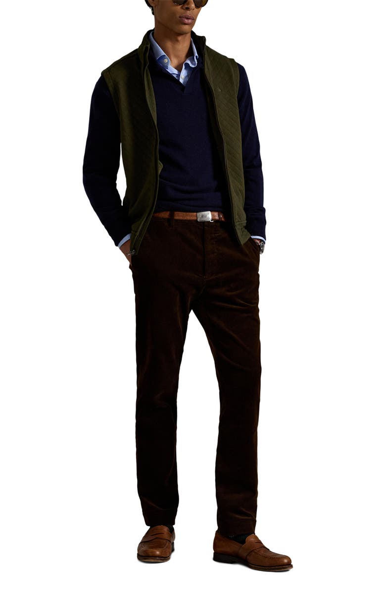 Polo Ralph Lauren Micro Quilted Cotton Zip-Up Vest, Alternate, color, Company Olive