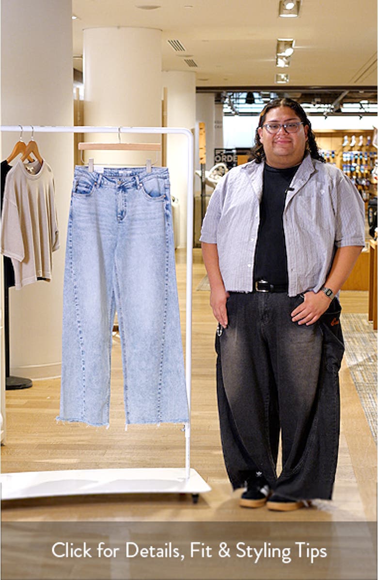 High Waist Raw Hem Wide Leg Jeans, sales video thumbnail