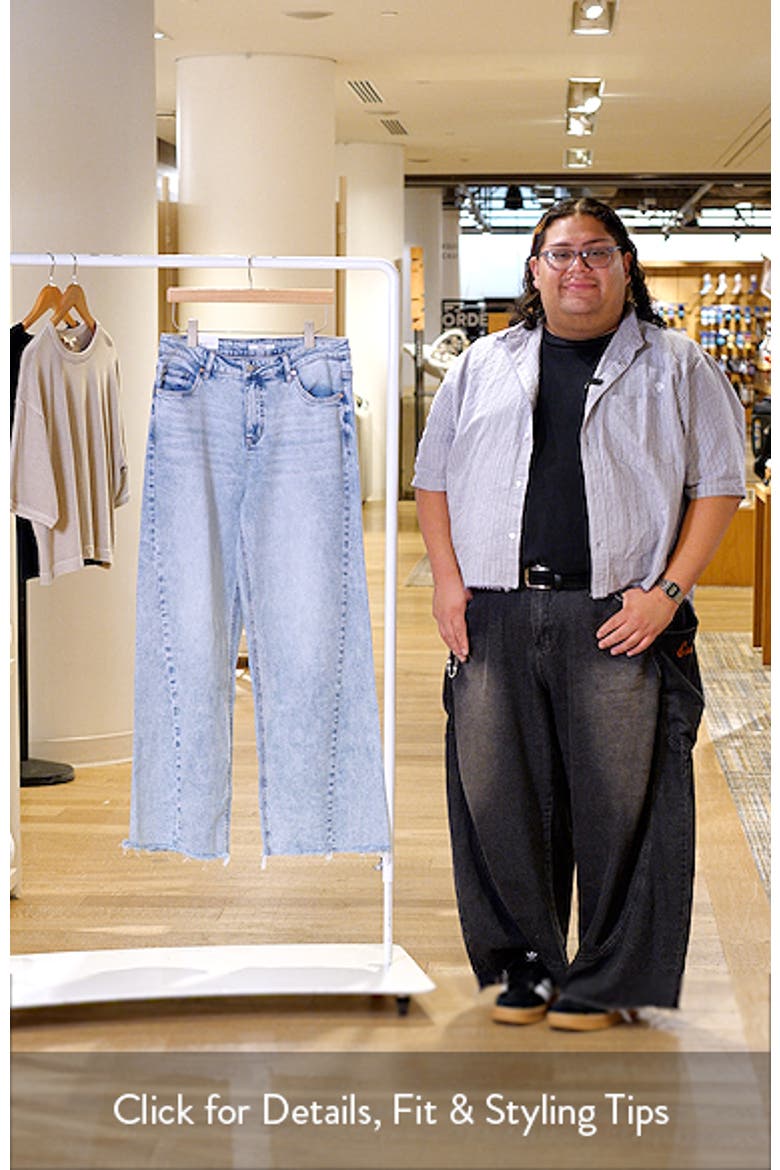 High Waist Raw Hem Wide Leg Jeans video