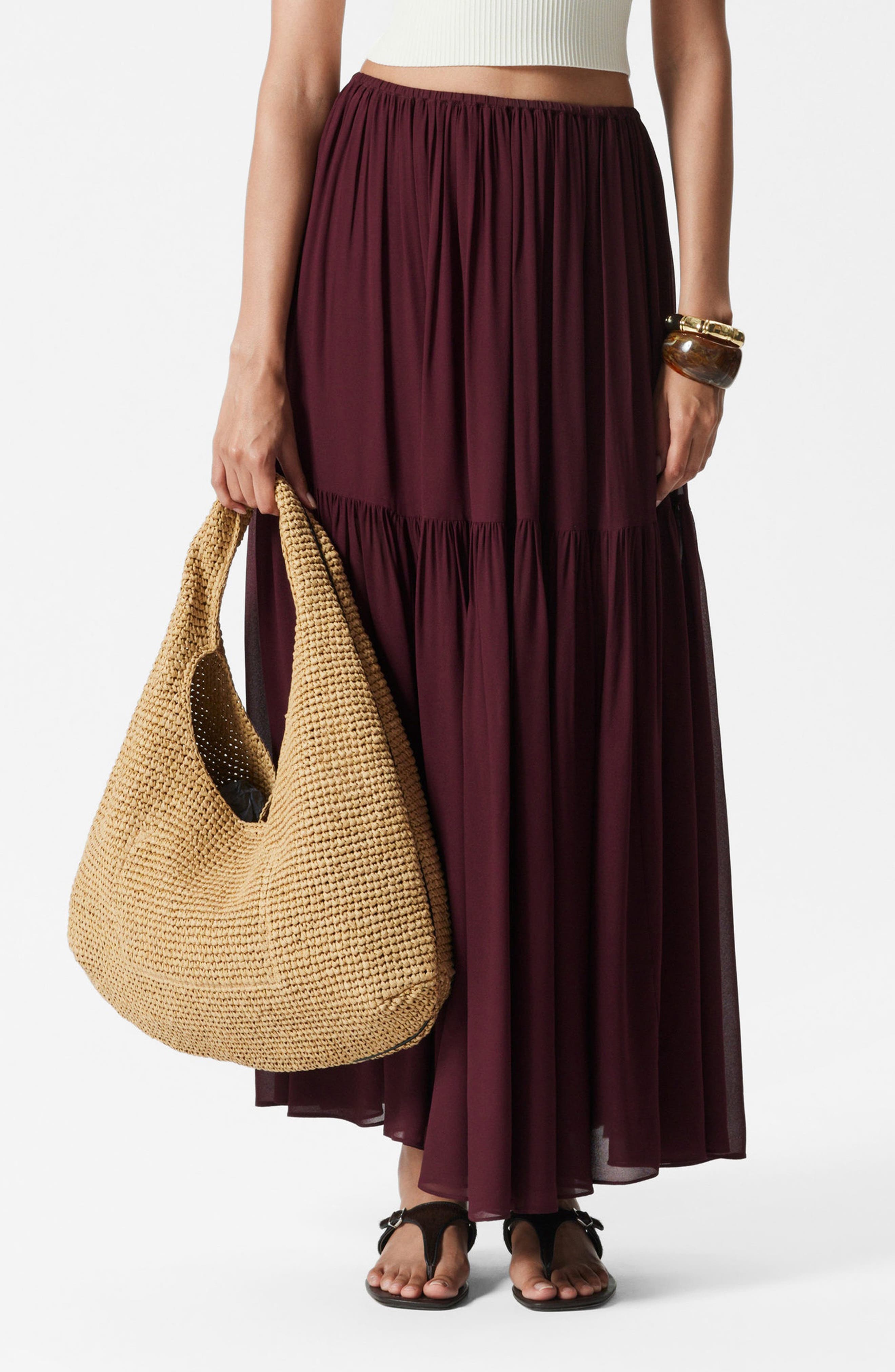 & Other Stories Tiered Chiffon Maxi Skirt