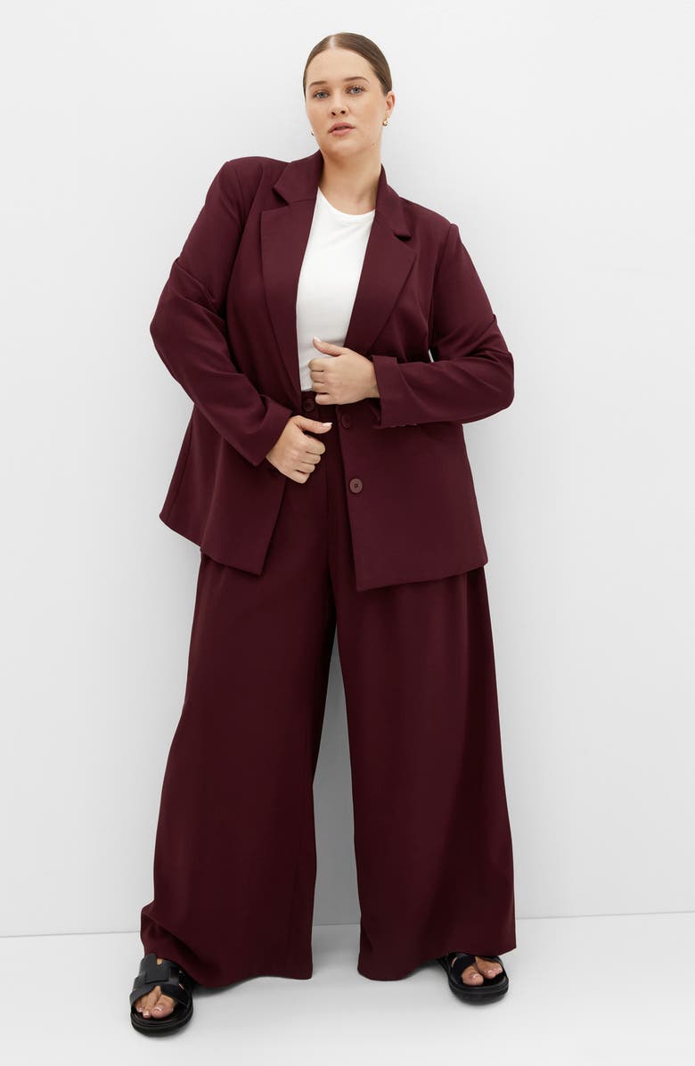 City Chic Galactic Ponte Blazer, Alternate, color, Dark Cherry