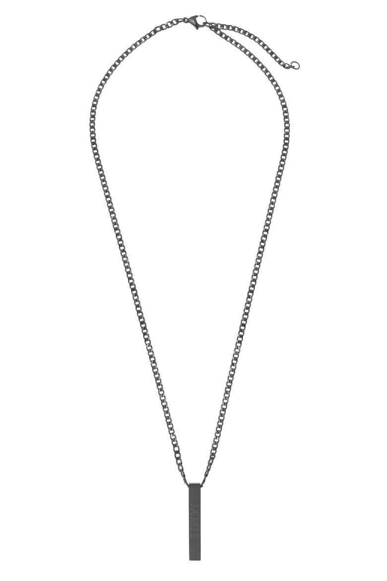 Men's Engravable Stainless Steel Necklace, Main, color, BLACK