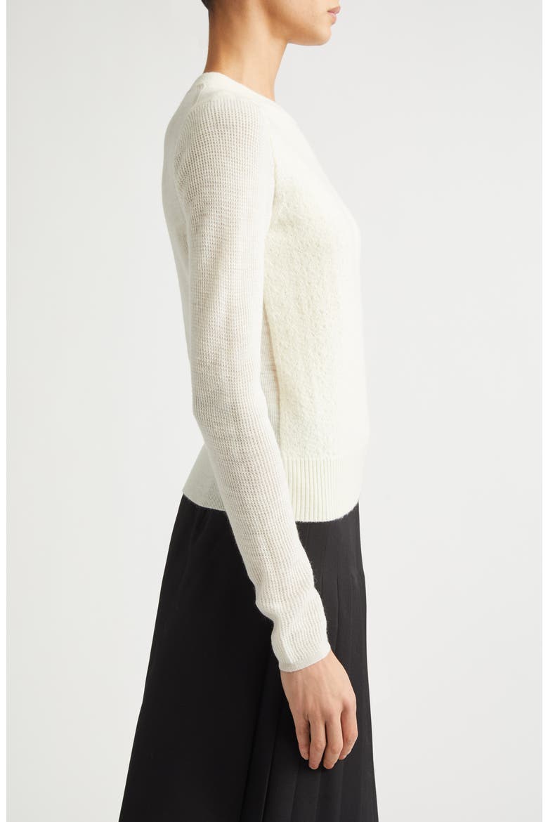 Constance Equestrian Knight Design Patch Crewneck Sweater, Alternate, color, ALPINE