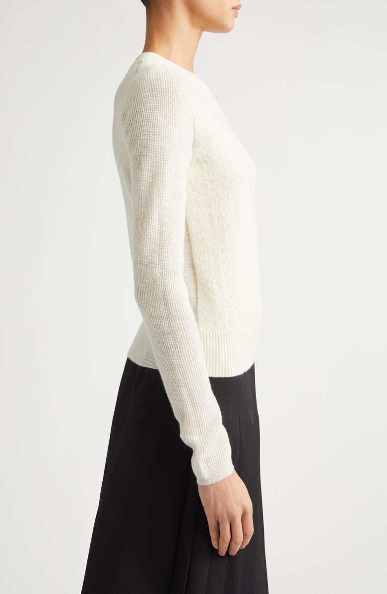 Burberry Constance Equestrian Knight Design Patch Crewneck Sweater, Alternate, color, Alpine