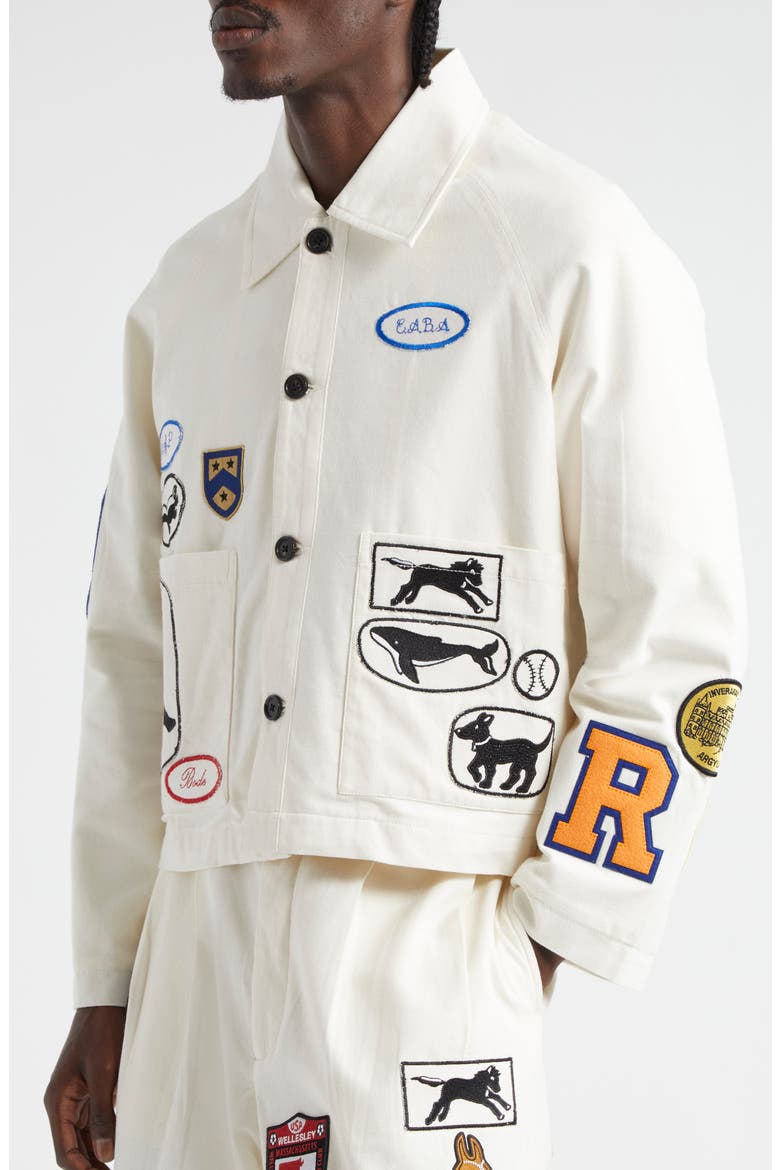 Cambridge Patch Canvas Jacket, Alternate, color, WHITE MULTI