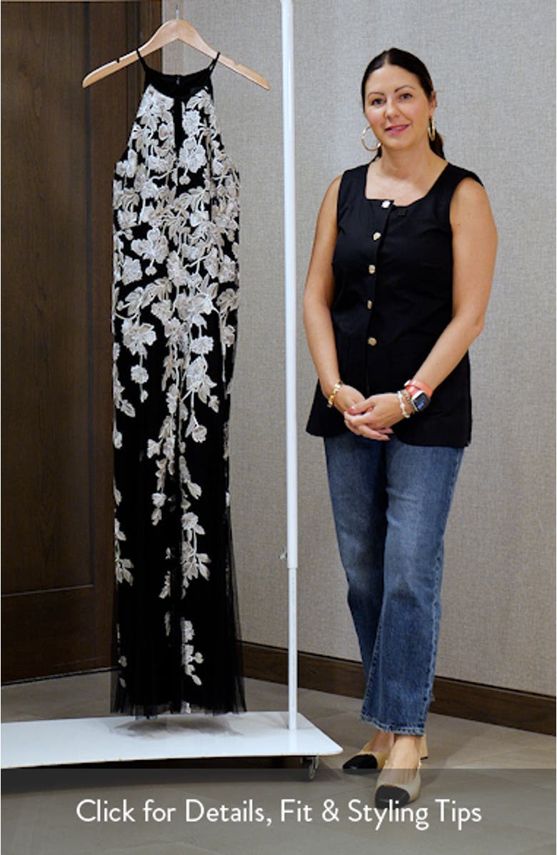 Embroidered Godet Gown, sales video thumbnail