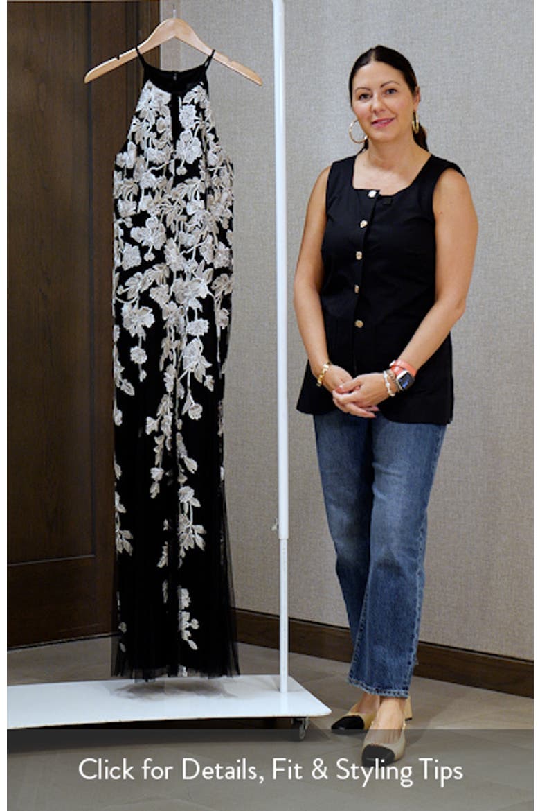 Embroidered Godet Gown video
