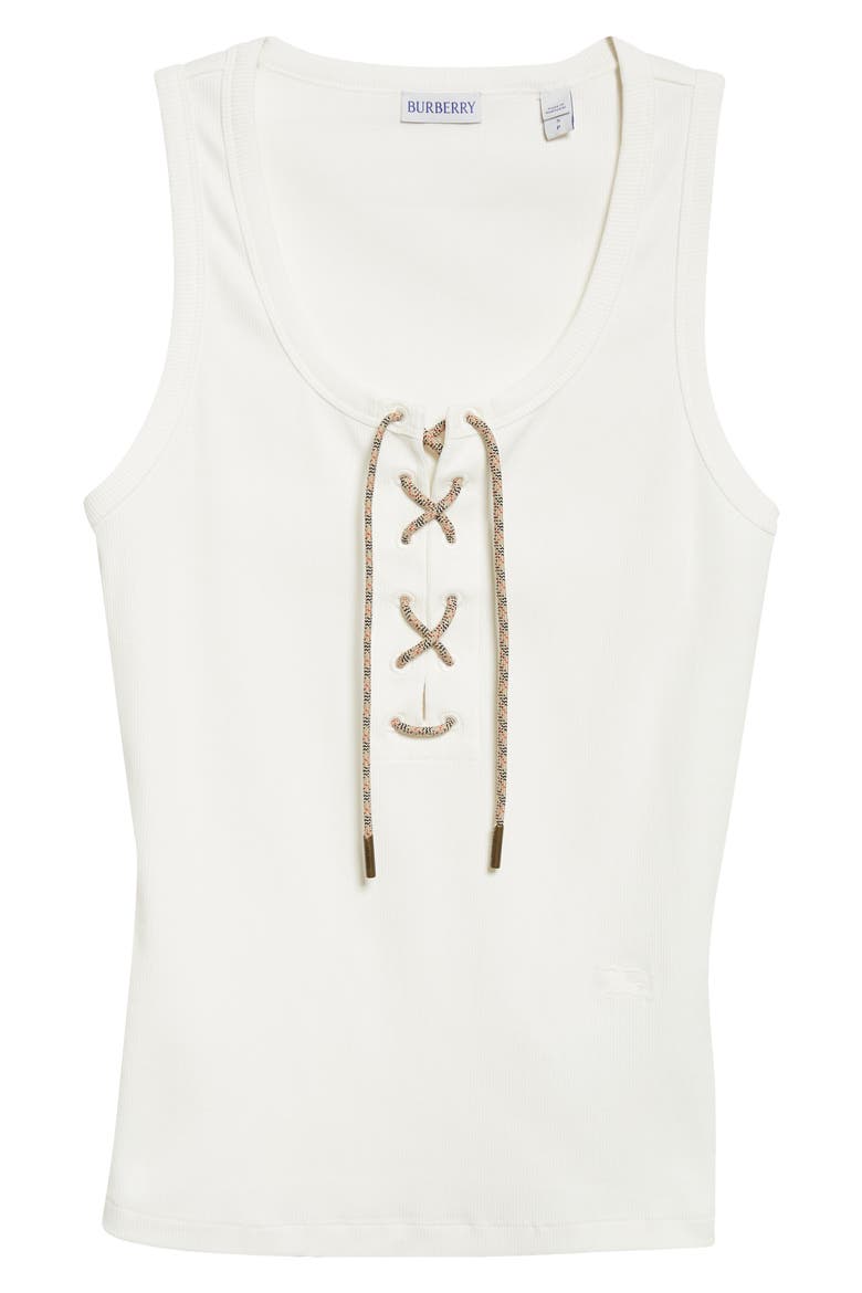 Cleo Lace-Up Rib Tank, Alternate, color, CHALK