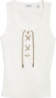 Burberry Cleo Lace-Up Rib Tank
