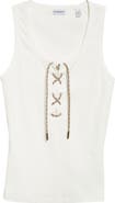 Burberry Cleo Lace-Up Rib Tank