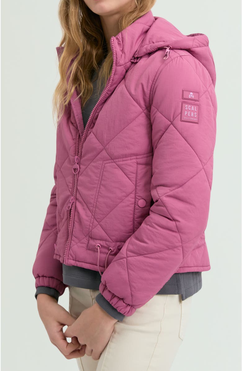 Scalpers Padded Jacket With Removable Hood, Alternate, color, Mauve