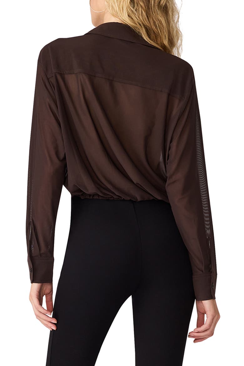 Sage Twist Front Crop Shirt, Alternate, color, DARK ESPRESSO