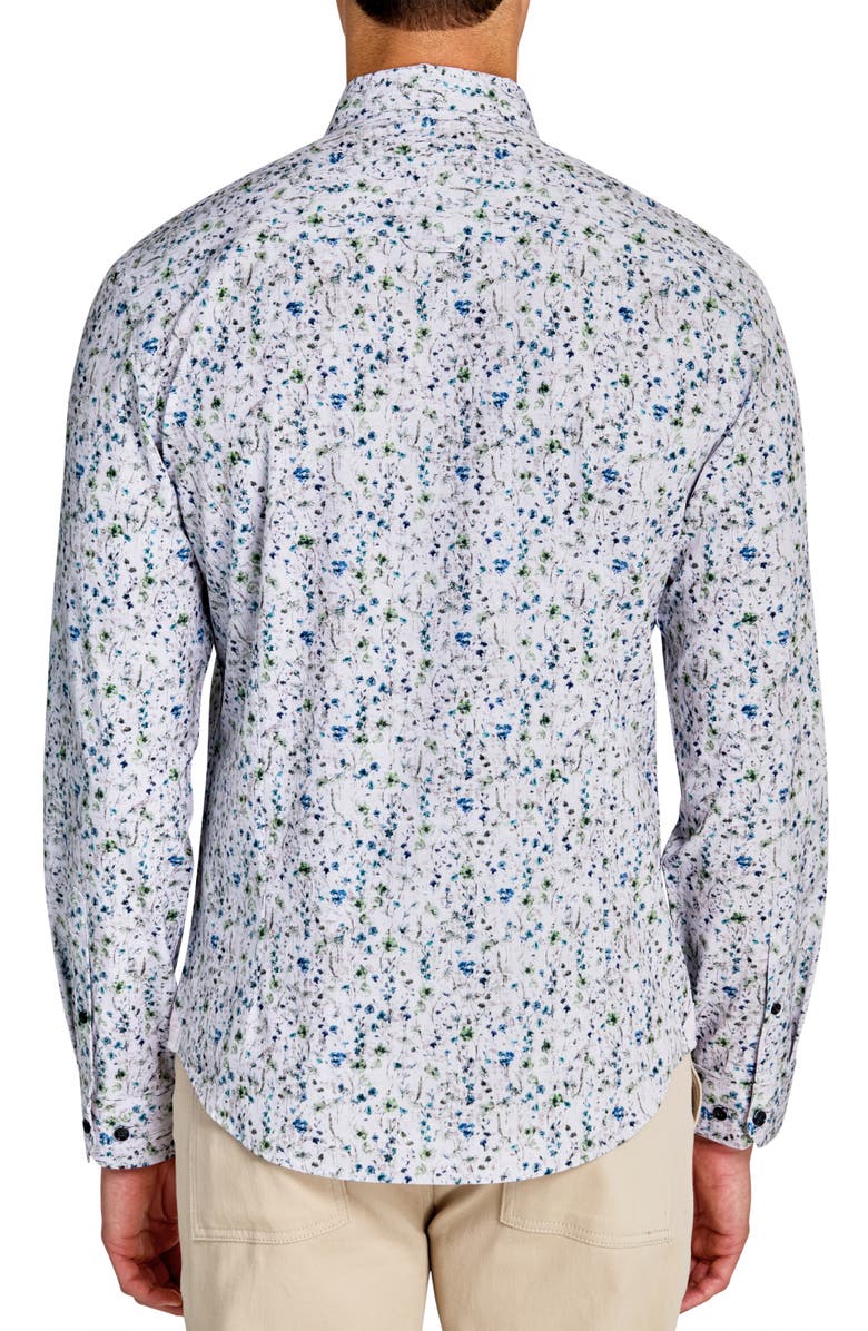 Brooklyn Brigade Slim Fit Mini Floral Recycled 4-Way Stretch Performance Long Sleeve Shirt, Alternate, color, Multi