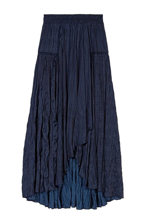 Satin-effect maxi skirt