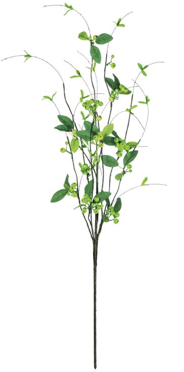 Sullivan's Christmas Berry Twig with Leaves Spray, Green Faux Floral Stem for Crafting, Weddings, Home and Holiday Decoration, 40 Inch