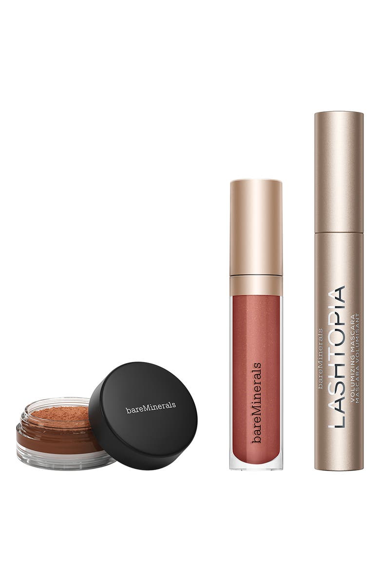 bareMinerals<sup>®</sup> Full Size Bronzer, Lip Gloss & Mascara Set-$63 Value, Main, color, 