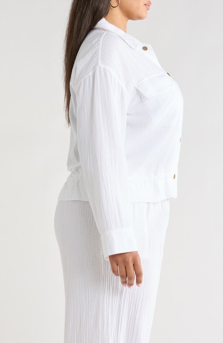 Caslon<sup>®</sup> Cotton Gauze Utility Jacket, Alternate, color, White