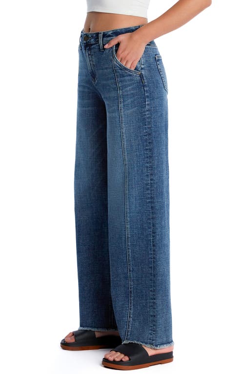 Hint Of Blu Mighty High Waist Wide Leg Jeans In Space Blue