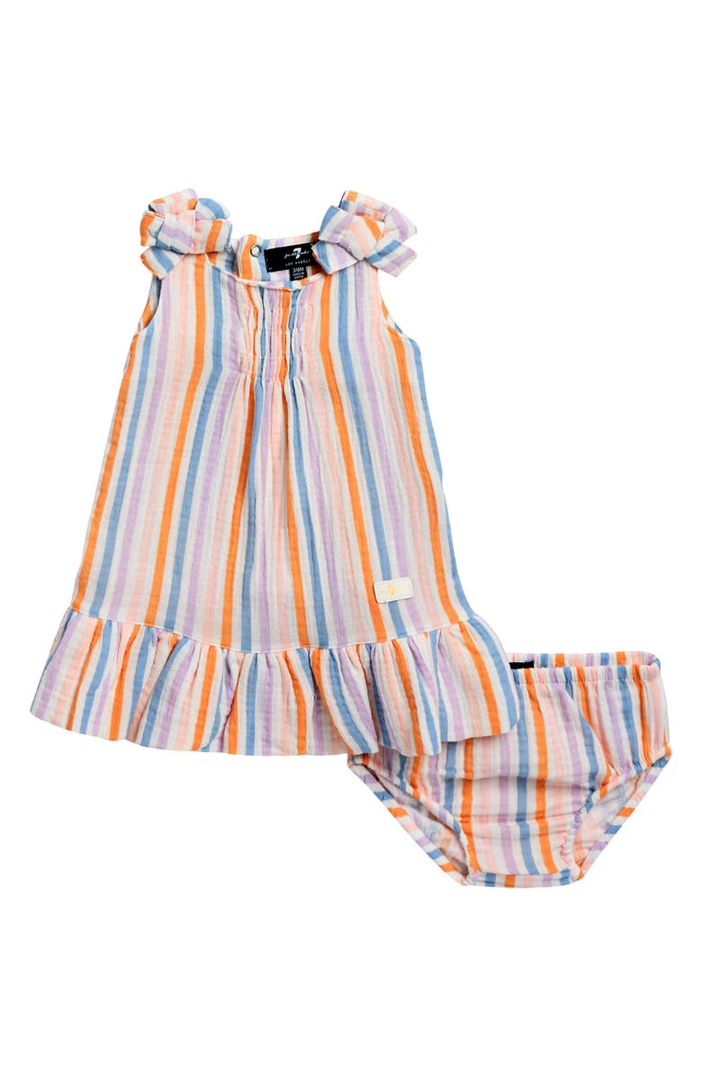 7 For All Mankind Smocked Cotton Dress, Main, color, Peachy