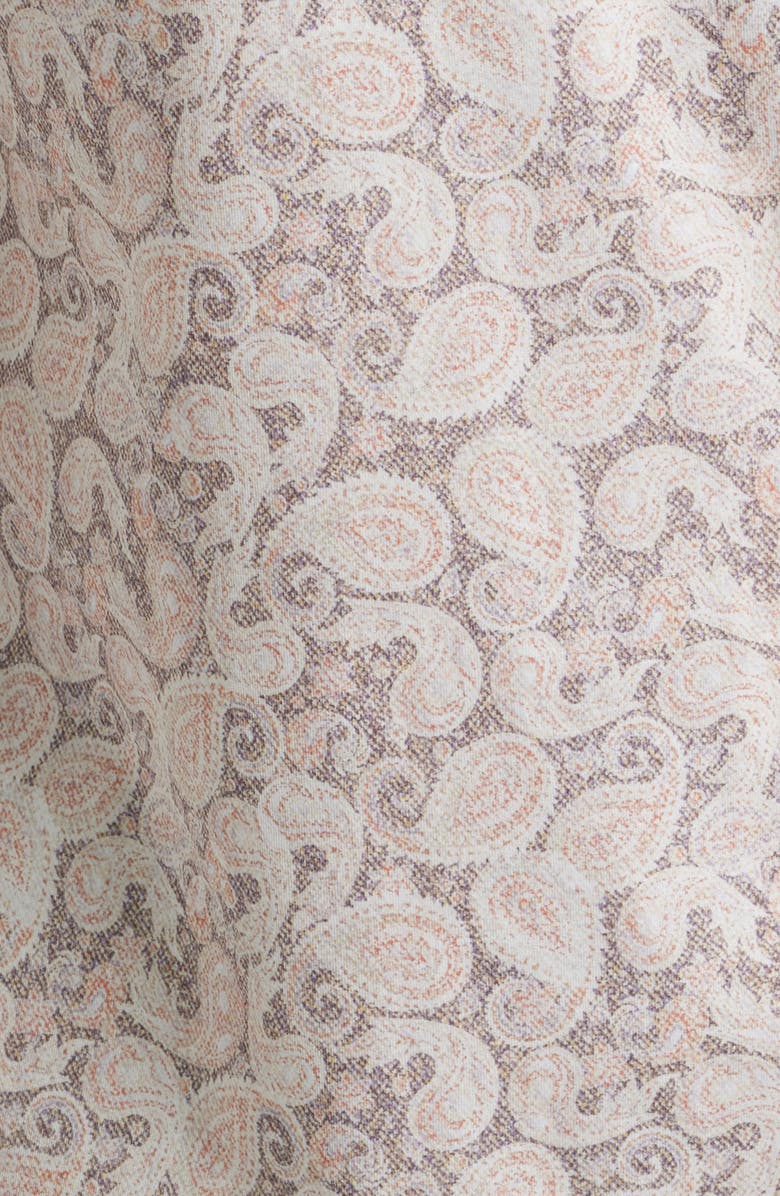 Bugatchi OoohCotton<sup>®</sup> Devon Paisley Print Button-Up Shirt, Alternate, color, Papaya