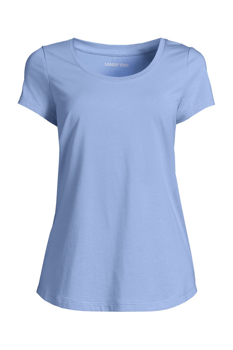 Plus Size Short Sleeve Lightweight Jersey Scoop Neck T-shirt, Alternate, color, Light Sea Blue