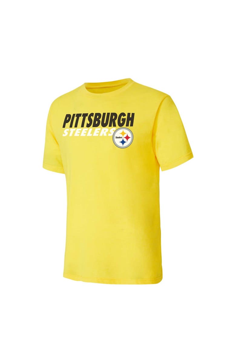CONCEPTS SPORT Men's Concepts Sport Black/Gold Pittsburgh Steelers Meter T-Shirt & Shorts Sleep Set, Alternate, color,
