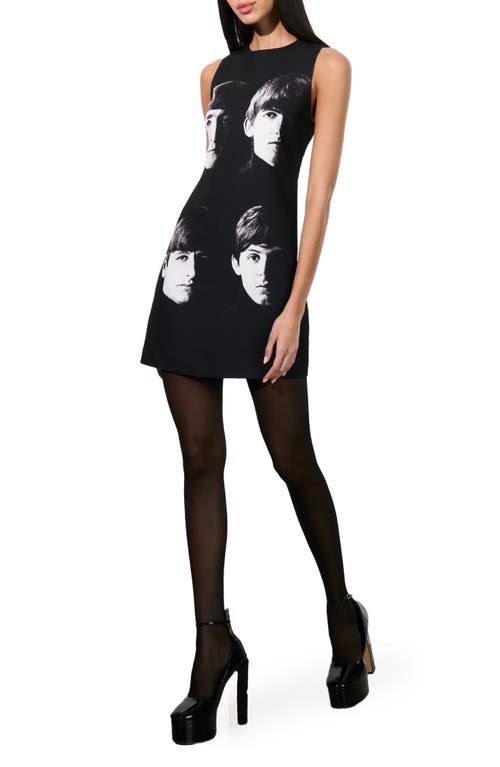 Alice And Olivia Alice And Oliva X The Beatles Clyde Mini Shift Dress In Fab Four
