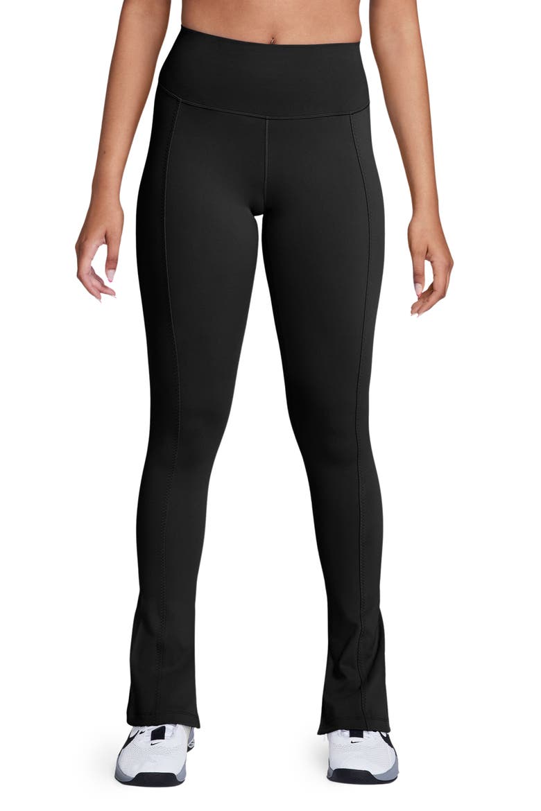 One High Waist Split Hem Leggings, Main, color, BLACK/ JCG