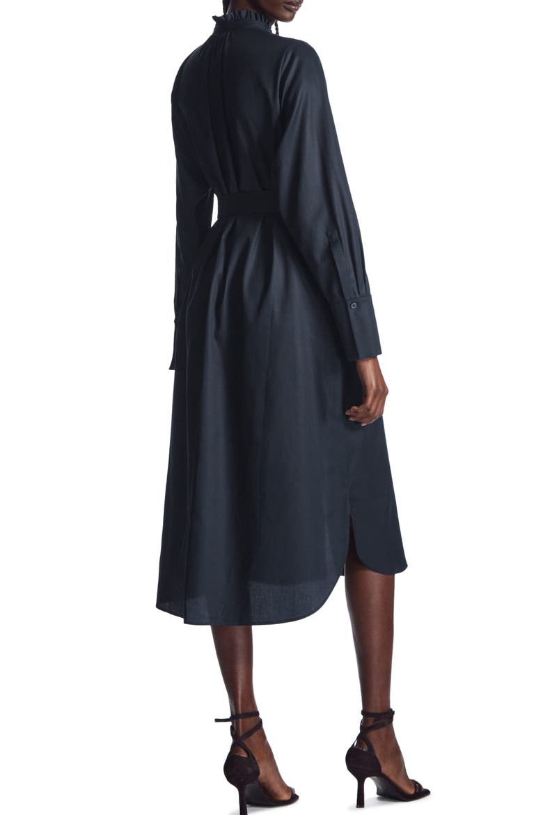 Ruffle Long Sleeve Tencel® Lyocell & Cotton Shirtdress, Alternate, color, BLUE DARK