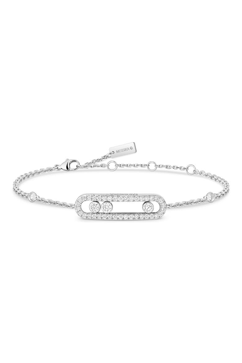Baby Move Pavé Diamond Bracelet, Alternate, color, WHITE GOLD