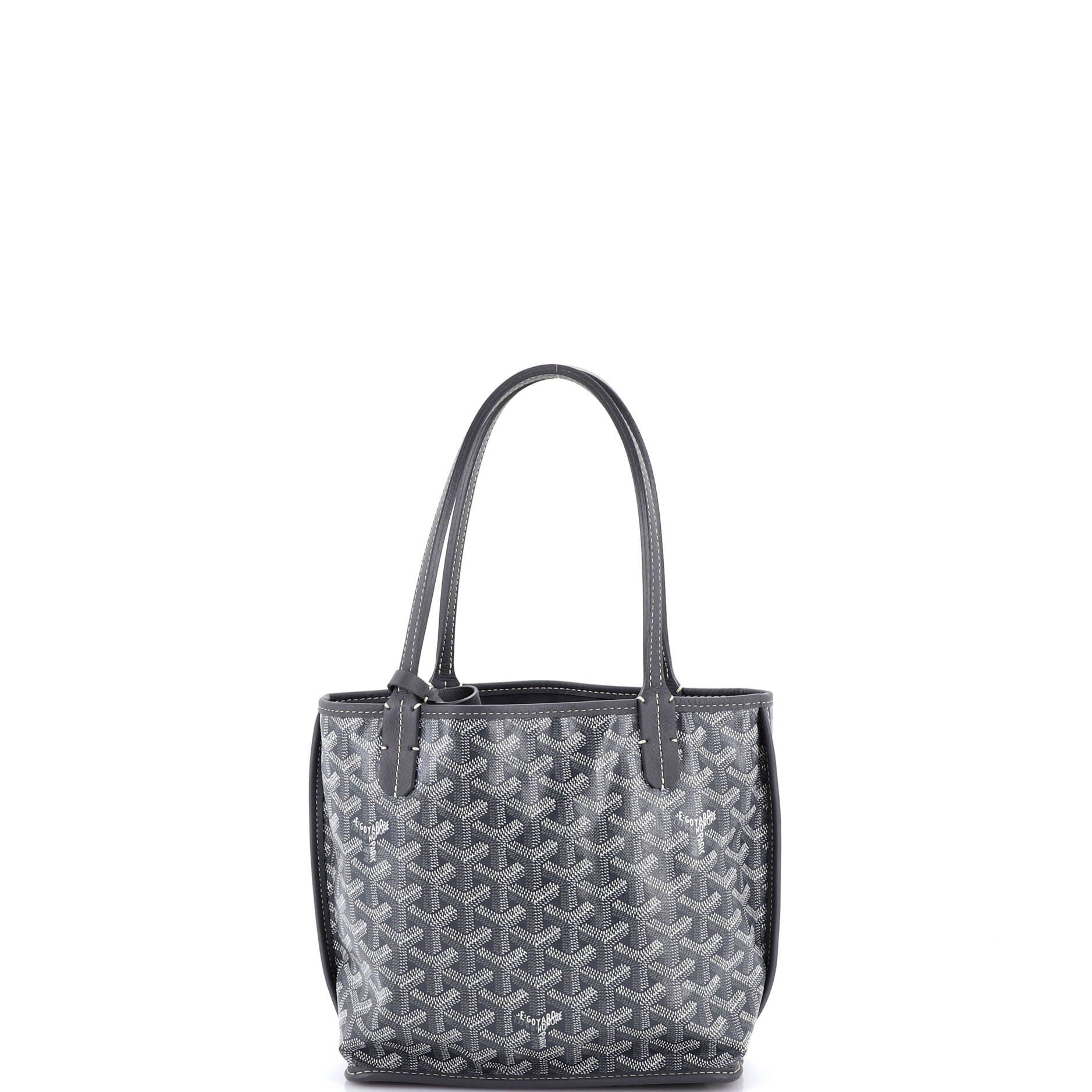 Pre-Owned Goyard Anjou Reversible Tote Coated Canvas Mini, Main, color, Gray