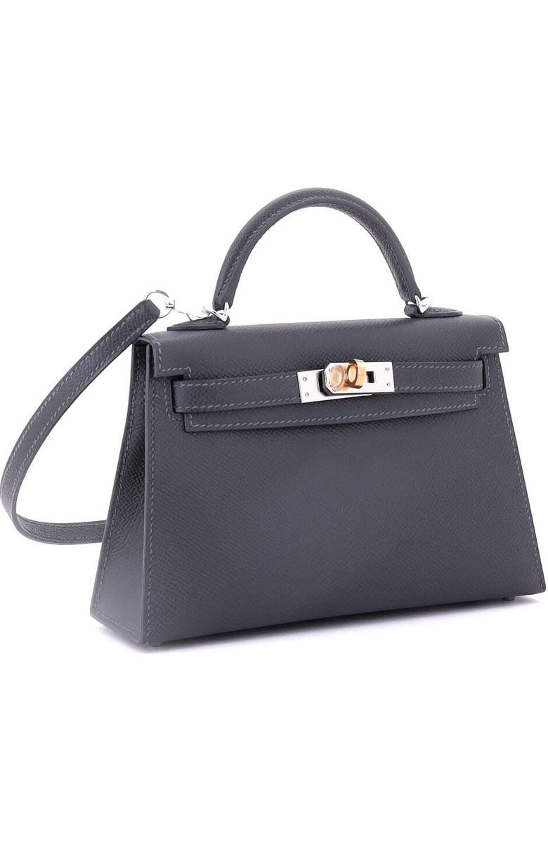 Pre-Owned Hermes Kelly Mini II Bag Grey Epsom with Electrum Hardware 20, Alternate, color,