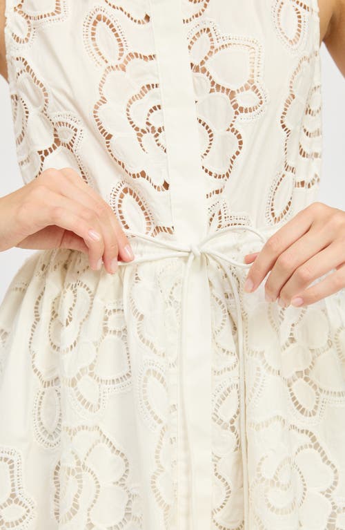 En Saison Chloe Sleeveless Midi Shirtdress In White