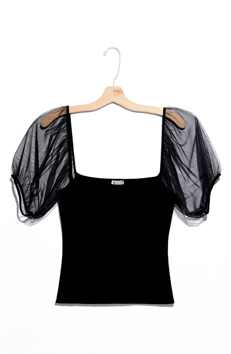 Free People Convertible Puff Sleeve Top, Alternate, color,