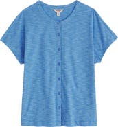 Seasalt Cornwall Tor Grass Organic Cotton Knit Button-Up Shirt