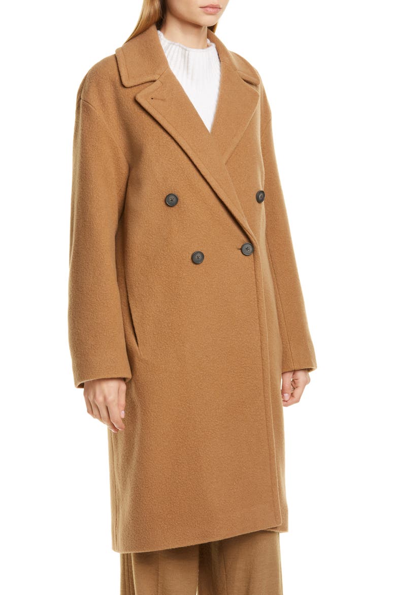 Double Breasted Wool Blend Coat, Alternate, color, AMBRETTE