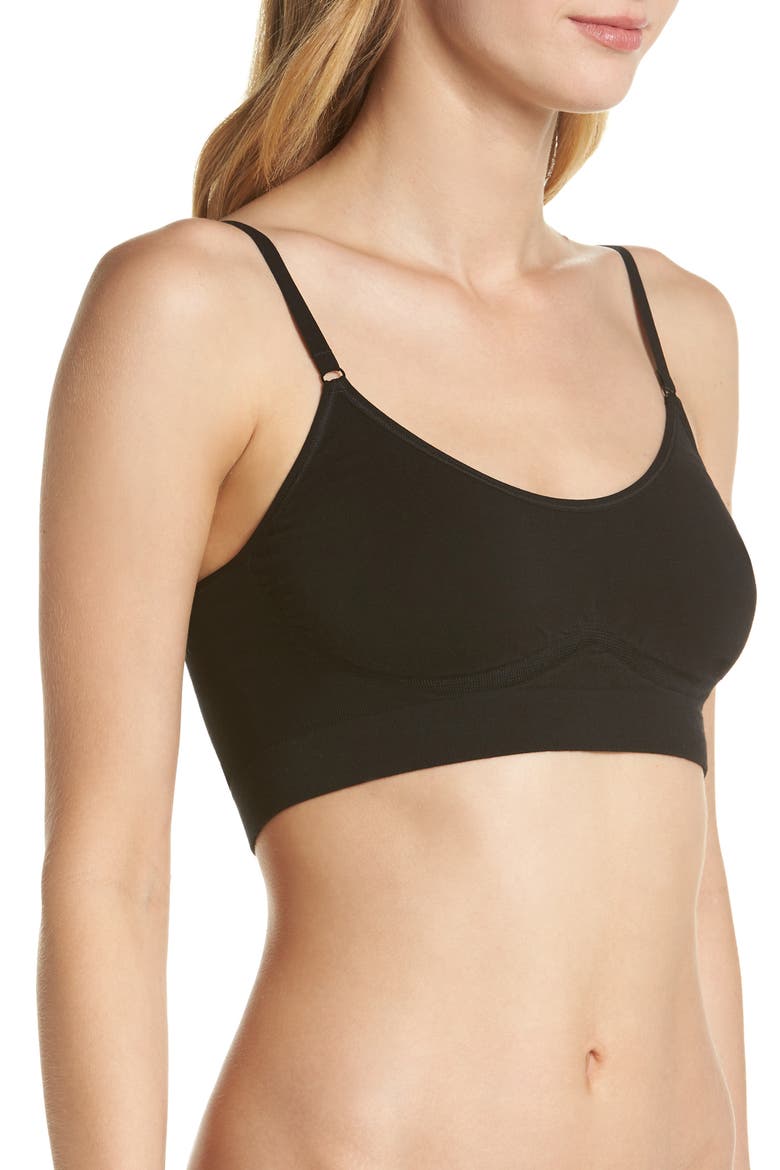 Convertible Scoop Neck Bralette, Alternate, color, BLACK