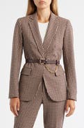 Anne Klein Houndstooth Belted Blazer