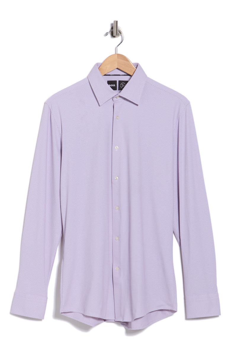 BOSS Hank Kent Slim Fit Performance Stretch Dress Shirt, Main, color, Dark Pink