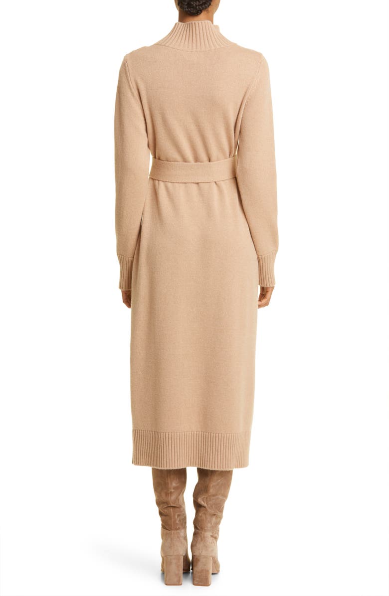 Eleventy Long Sleeve Turtleneck Cashmere Sweater Dress, Alternate, color,
