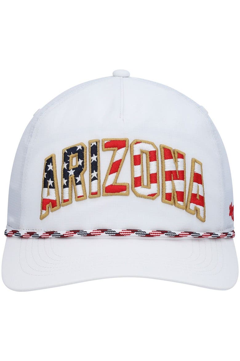 Men's '47 White Arizona Cardinals Hitch Stars and Stripes Trucker Adjustable Hat, Alternate, color, White