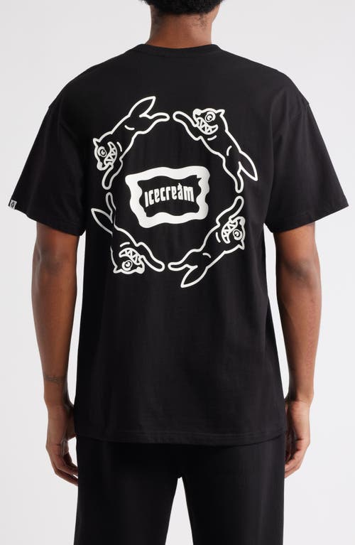 Icecream Dairy Cotton Graphic T-shirt In Black