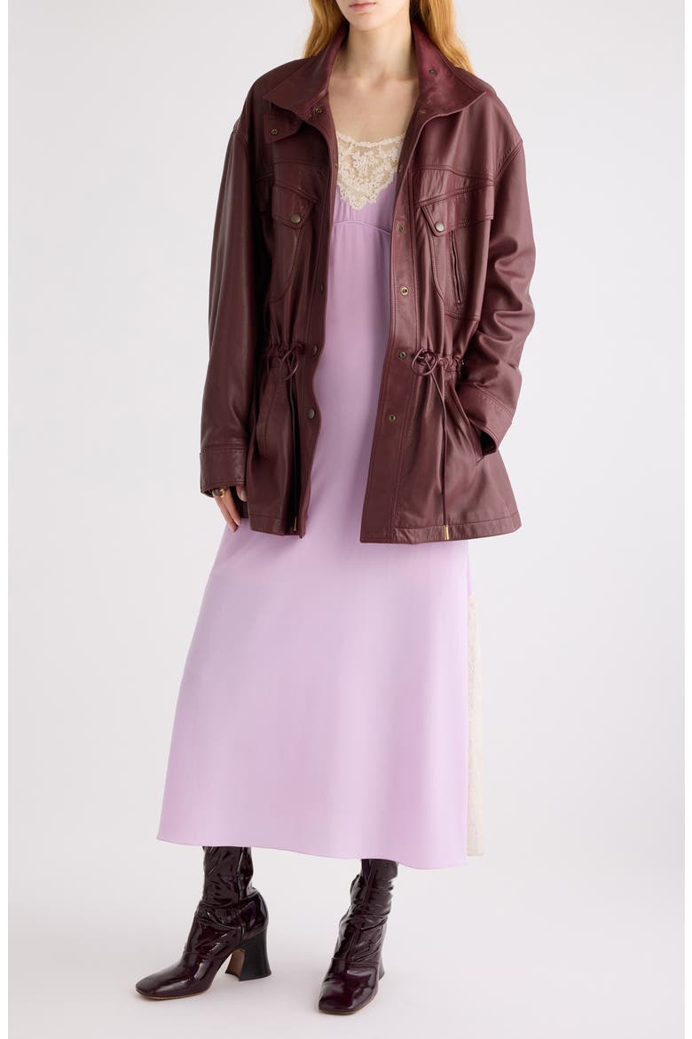 Classic Plongé Leather Parka, Alternate, color, DUSKY BROWN