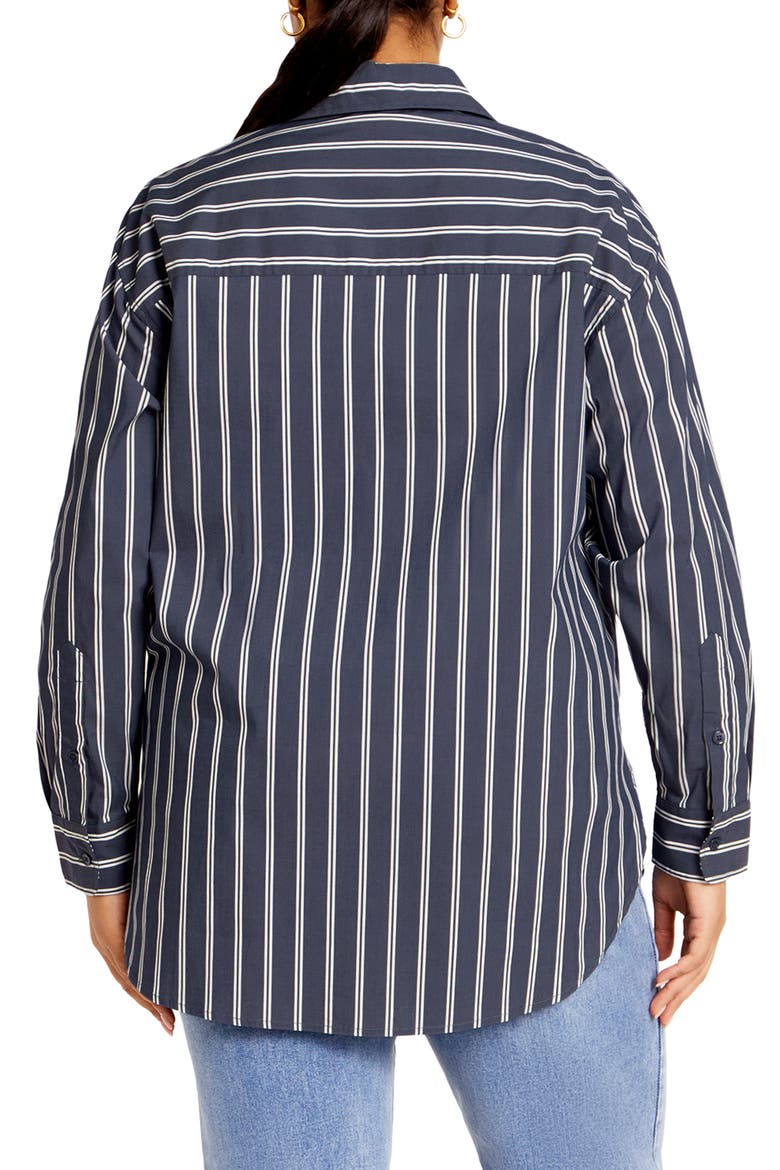 Celine Stripe Shirt, Alternate, color, NAVY