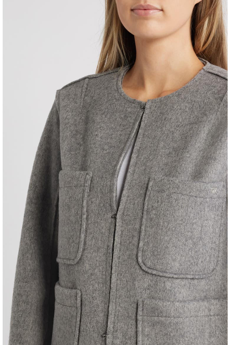 Shoulder Dart Coat, Alternate, color, HEATHER GRAPHITE