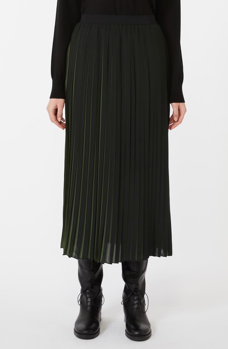 Weekend Max Mara Bora Pleated Midi Skirt, Main, color, Green